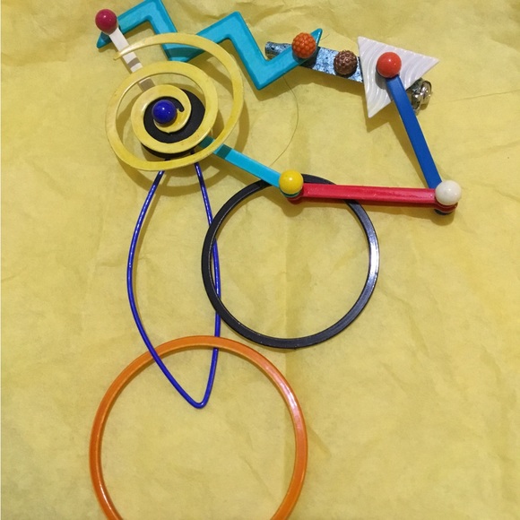 Eve Kaplin kinetic Memphis style brooch - Picture 3 of 7